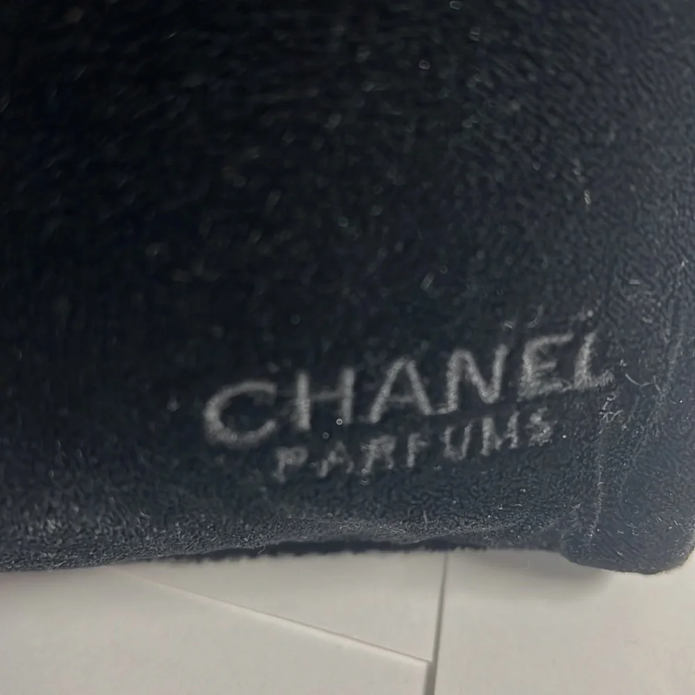 CHANEL Parfums Black Velvet Zip Clutch Pouch Cosmetics Bag